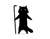 Black Cat Walking Stick