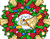 Santa Claus and wreath