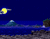 La Lune Et les vagues dans la nuit