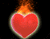 Raudona deginimas širdies