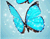 Snø og blå sommerfugler