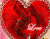Rouge rougeoyant de coeur d&#39;amour