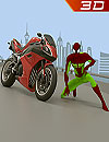 Spider 3D Hero Vegas City Ride Moto Racing Fight