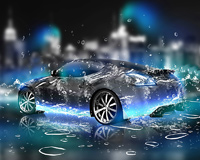 Abstract 3D Car With Water