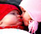 cute babies kissing