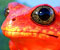 red frog with black eyed