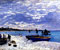 Claude Monet in studio boat