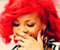 Rihanna Red Smiling
